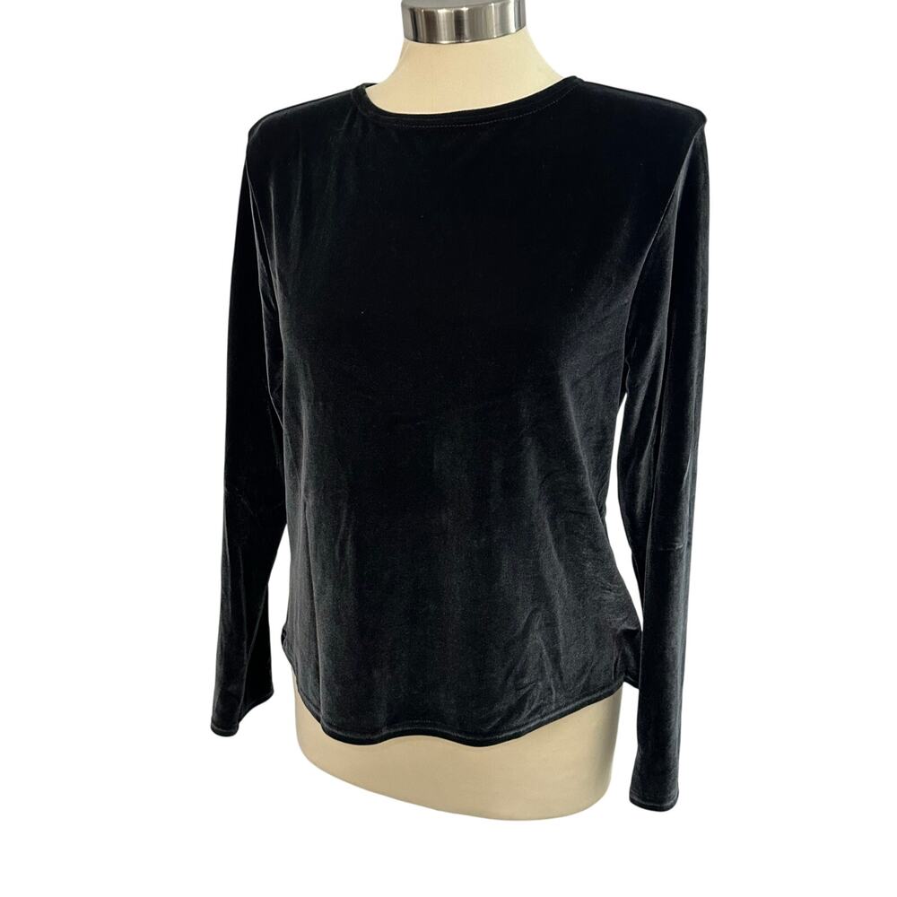 CP Shades Women's Velvet Dark Long Sleeve Top | Lagenlook Atsy Eclectic Gothic S